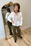 Dear John Oriano Embroidered Blouse Cream