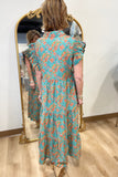 Copper Flower Fields Midi Dress