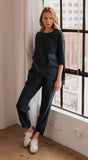 Joh Katie Knit Crepe Pant Set Hunter Green