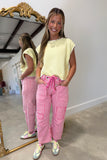 Lively Stripe Barrel Jeans Fuchsia