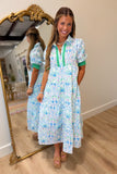 Umgee Capri Garden Midi Dress Green