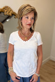 Dylan Ric Rac Trim Tee White