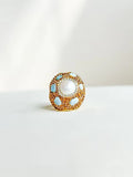 Easton Elle Globe Bling Ring Pearl and Amazonite