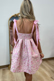 Sweet Elegance Pleated Mini Dress Pink