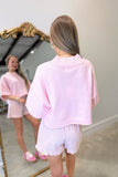 Spring Fest Short Sleeve Sweater Light Pink