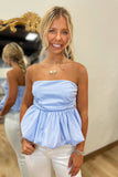 Strapless Bubble Top Blue