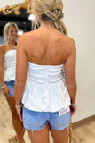 Strapless Bubble Top White