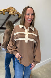 Mocha Cream Stripe Top