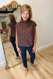 Umgee Velvet Damask Top Rust