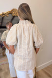 A+ Style Blouse Khaki Check