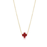 E Newton 16" Signature Cross Small Necklace Red