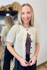 Dylan Crochet Cardigan Oatmeal
