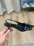 Corinne Pointed Toe Bow Accent Heel Black