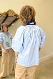Umgee Flower Embroidered Top Periwinkle