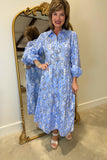 Mudpie Booker Midi Dress Blue Print