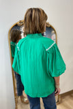 Umgee Embroidery Detail Top Green