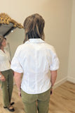 Foxcroft Lucia Elbow Puff Sleeve Blouse White