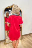 Umgee Chic Polo Mini Dress Red