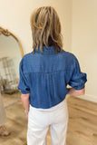 Elan Short Sleeve Denim Blouse