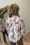 Umgee Paisley Print Blouse Cream