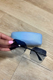 Boxed Sunglasses Blue Rectangle