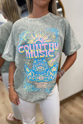 Puff Country Music Nashville Graphic Tee Green