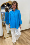 Andrea 3/4 Sleeve Blouse Turquoise