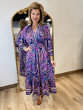 Umgee Paisley Print Dress Purple
