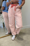 Lively Stripe Barrel Jeans Peach