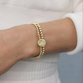 E Newton Collegiate Classic Gold 3mm Bracelet LSU Disc
