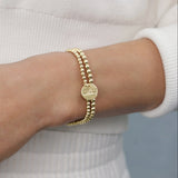 E Newton Collegiate Classic Gold 3mm Bracelet LSU Disc
