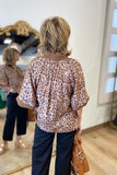 Umgee Animal Print Top Brown