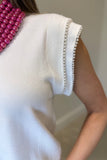 Pretty in Pearls Sleeveless Sweater Ivory