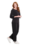 Multiples 3/4 Sleeve Knit Top Black