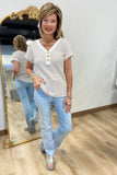 Earth Stripes V Neck Top