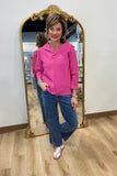 Joh Kourtney Crepe Knit Top Pink