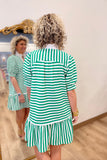 Umgee Striped Dress Green