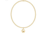 E Newton Classic Gold Bead Bracelet w Gold Bead Charm