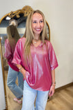 Night Out Shimmer Top Pink