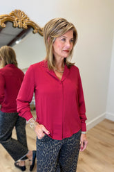 Renuar Long Sleeve Blouse Claret