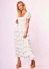 Luna Maxi Dress Blue Rose Floral