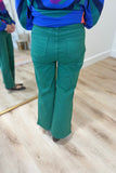 APNY Wide Leg Cropped Pant Emerald