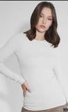 Butter Soft Long Sleeve Crew Neck Top White
