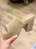 Sienne Suede Heeled Sandals Sandstone