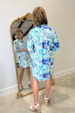Renuar Woven Print Shirt Dress Ocean