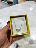 Kendra Scott Boxed Elisa Silver Pendant Necklace Iridescent Drusy