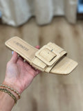 Ellie Buckle Strap Sandal Natural