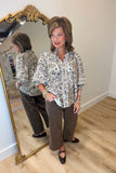 Renuar Wide Straight Leg Pant Chocolate