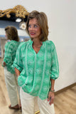 Green Apple Eyelet Blouse