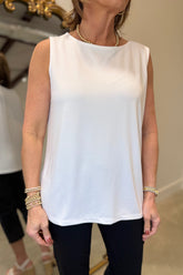 Multiples High Neck Tank Top White